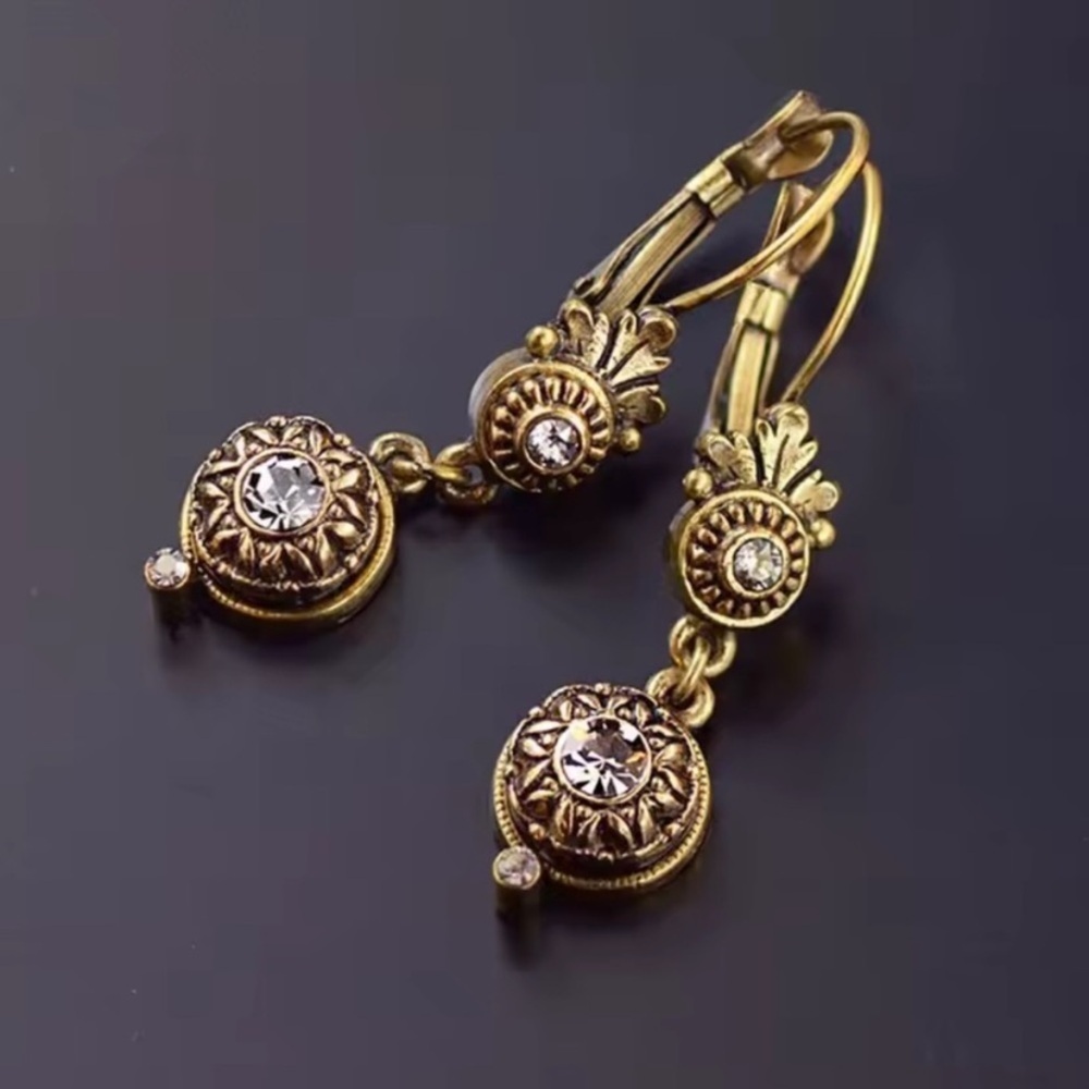 Vintage Marquis Gold Earrings